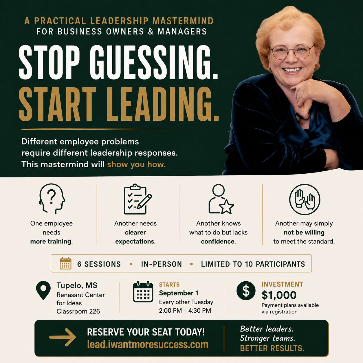Stop Guessing. Start Leading. flyer